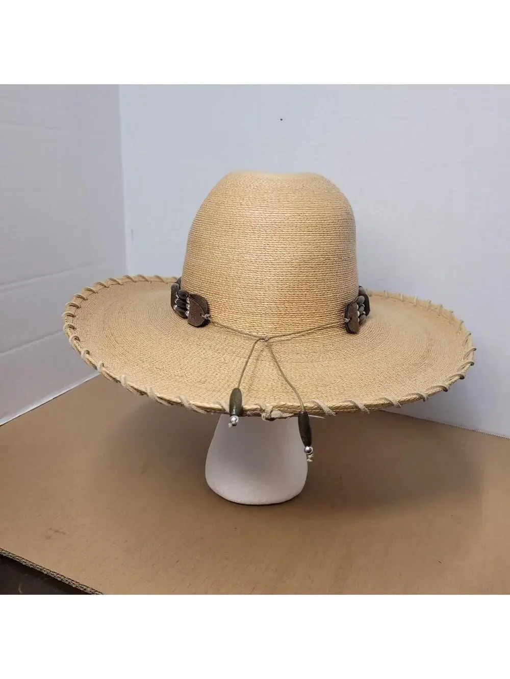 NEW WESTERN DESIGNER COWBOY HAT W/ BAND OF BEADS (Size 7 )